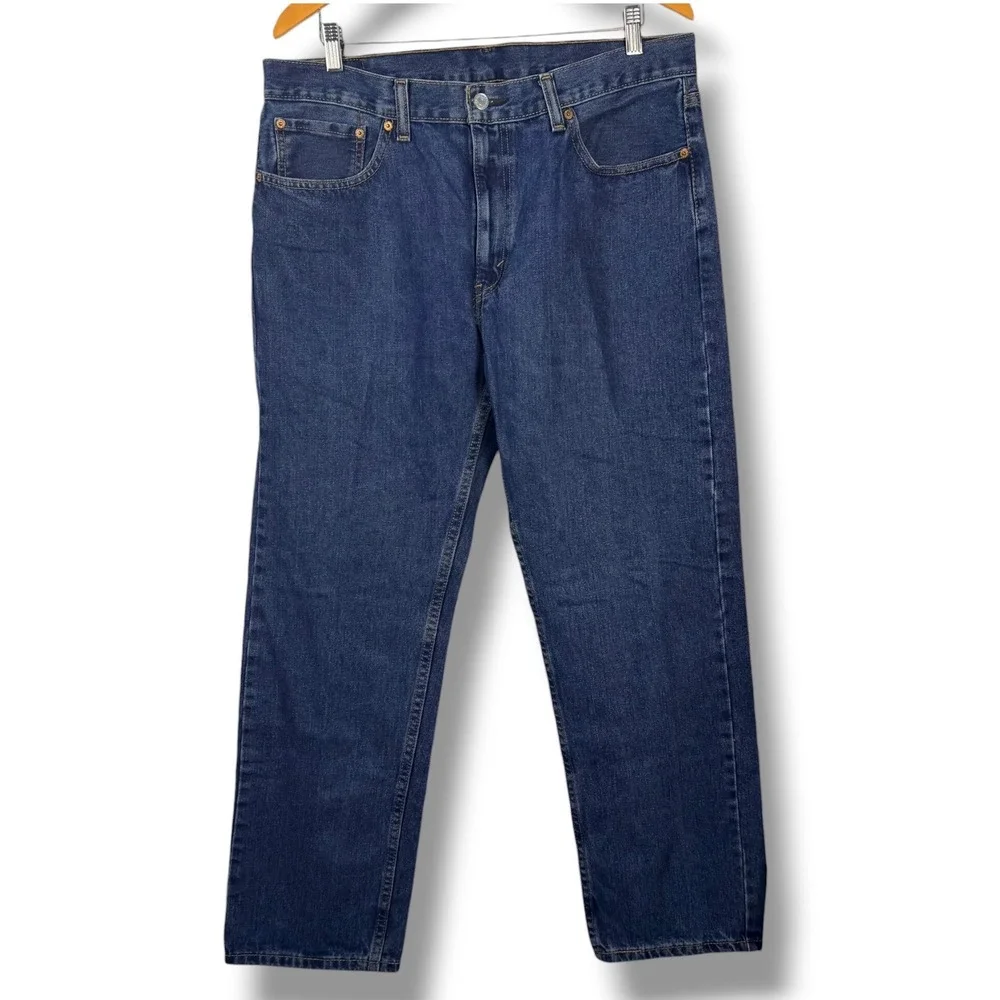 Levis 505 Regular Fit Denim Jeans Mens 36x30 Blue‎ Straight Leg Cotton Denim Y2K